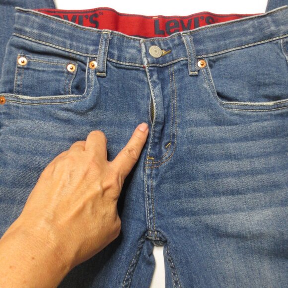 LEVI’S boys PANTS denim STRAIGHT FIT jeans 514 adjustable waist SIZE 16REG 28x28 - Picture 2 of 11